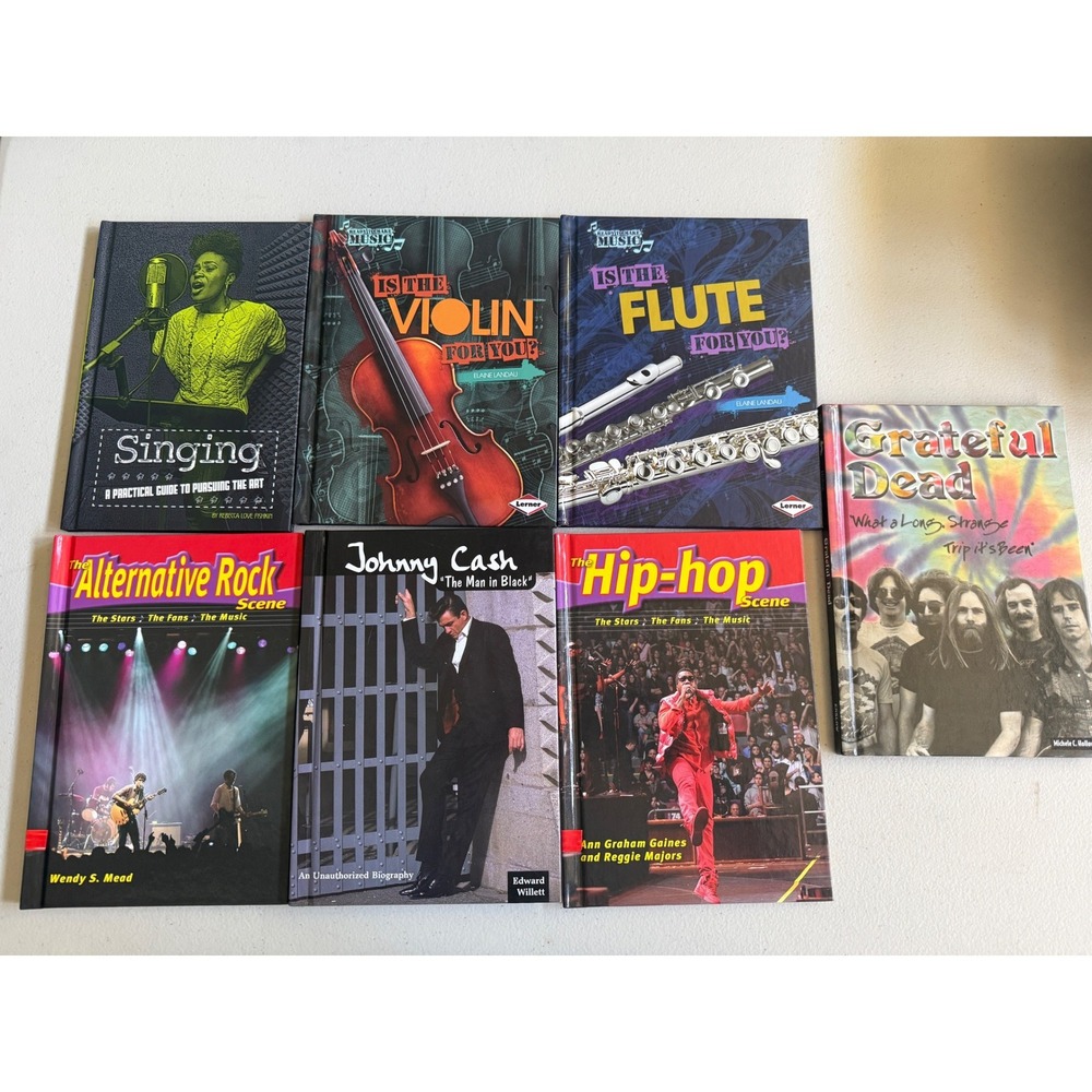Music Book Lot Johnny Cash Grateful Dead Hip-Hop Alternative Rock‎ Singing 7 pc